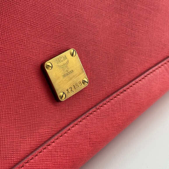 MCM Pink Leather Satchel Bag with Gold Hardware - Picture 3 of 15